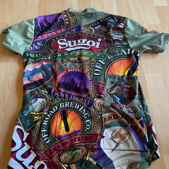 Vintage Sugoi All Over Print Beer Themed Cycling Biking Shirt Size M - Picture 3 of 6